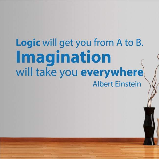 Αυτοκόλλητα τοίχου φράσεις. Logic vs Imagination, Einstein