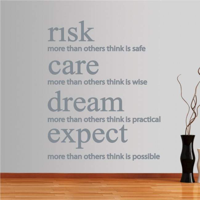 Αυτοκόλλητα τοίχου φράσεις. risk,care,dream,expect