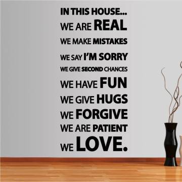Wall stickers phrases.  In this house