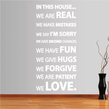 Αυτοκόλλητο τοίχου φράσεις.  In this house 2