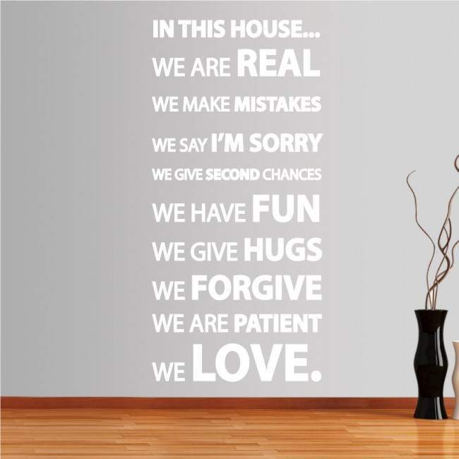 Αυτοκόλλητο τοίχου φράσεις.  In this house