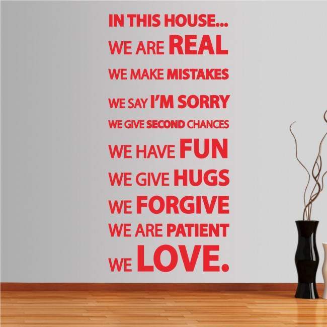 Wall stickers phrases.  In this house