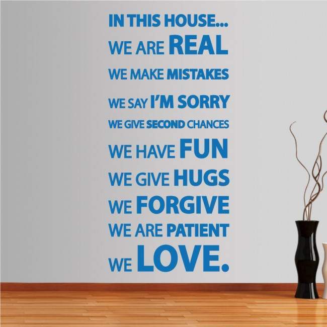 Wall stickers phrases.  In this house