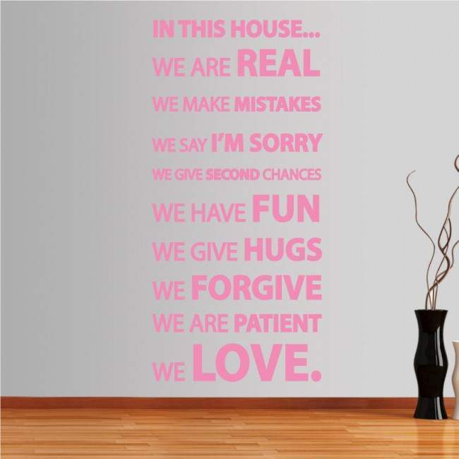Wall stickers phrases.  In this house