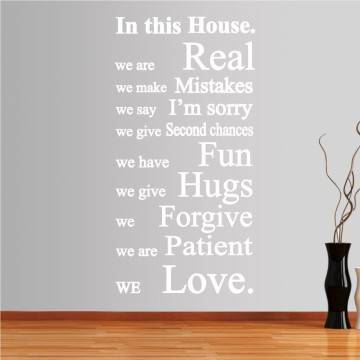 Αυτοκόλλητο τοίχου φράσεις. In this house 2 2