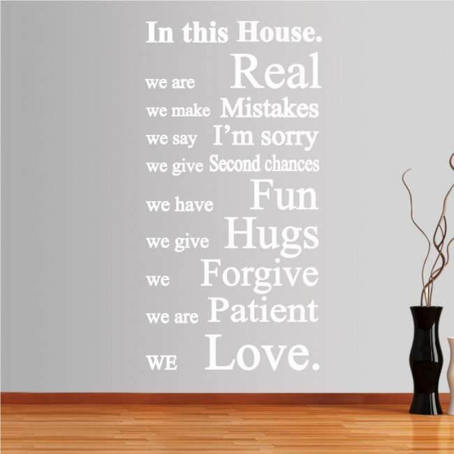 Αυτοκόλλητο τοίχου φράσεις. In this house 2