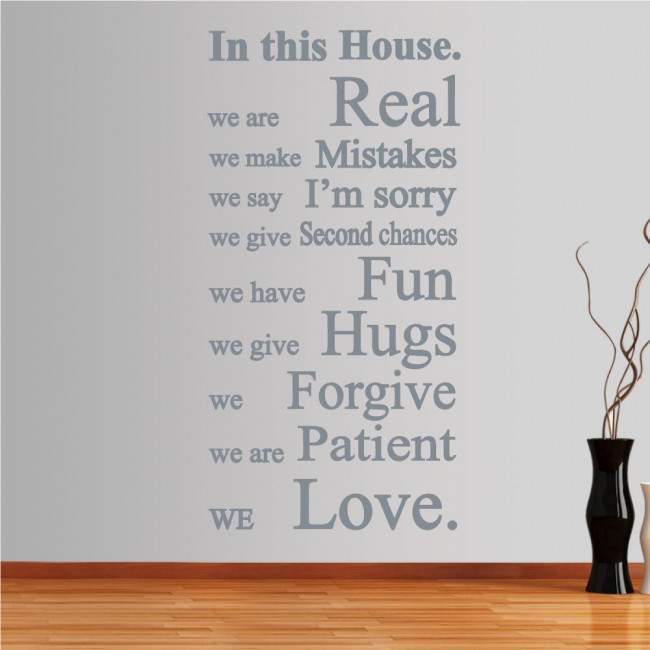 Wall stickers phrases. In this house 2