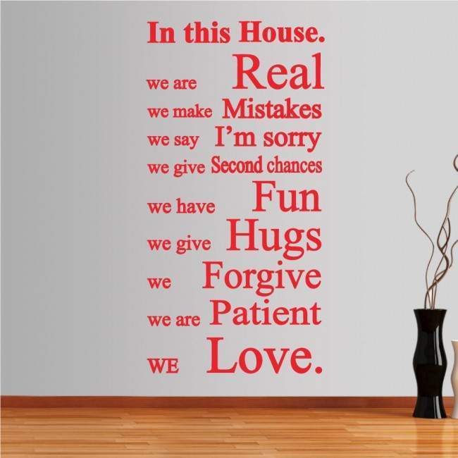 Αυτοκόλλητο τοίχου φράσεις. In this house 2