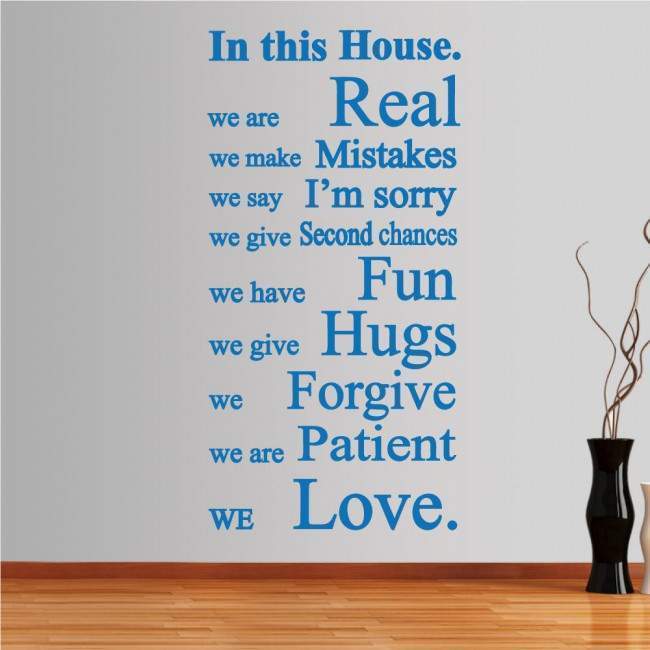 Wall stickers phrases. In this house 2