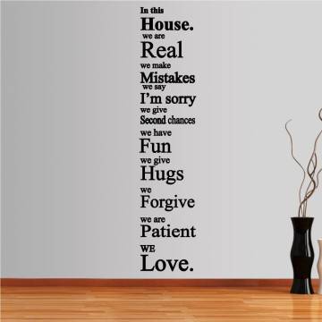 Wall stickers phrases. In this house 3