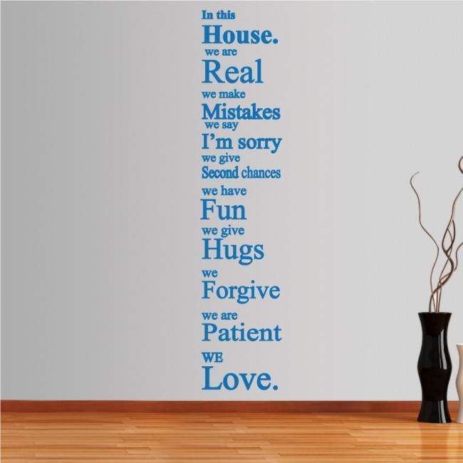 Wall stickers phrases. In this house 3