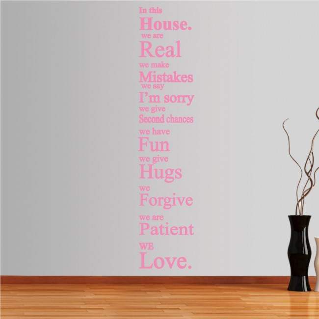 Wall stickers phrases. In this house 3
