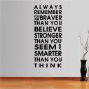 Wall stickers phrases. Always remember