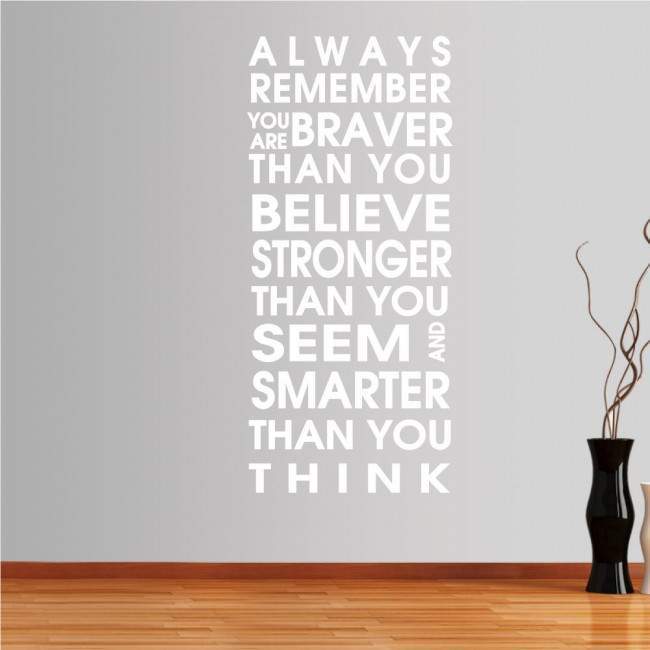 Wall stickers phrases. Always remember