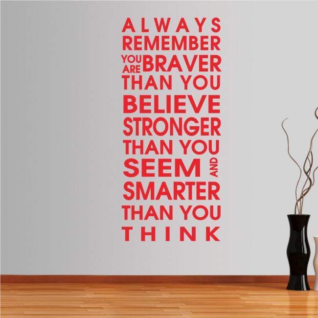 Wall stickers phrases. Always remember