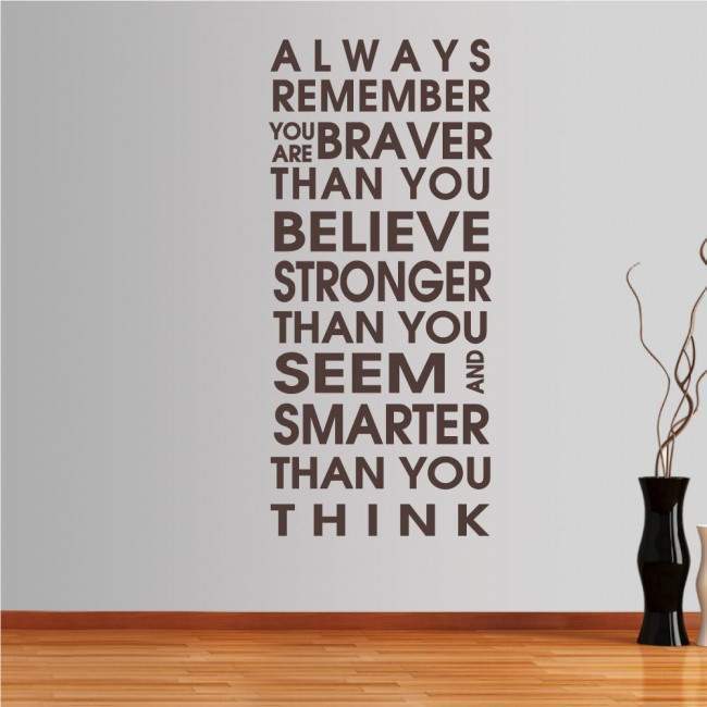 Wall stickers phrases. Always remember