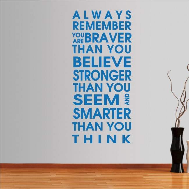 Wall stickers phrases. Always remember