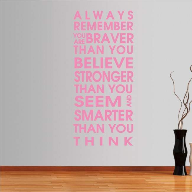 Wall stickers phrases. Always remember