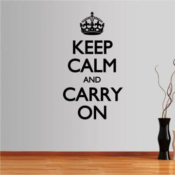 Αυτοκόλλητο τοίχου φράσεις. Keep Calm and carry on
