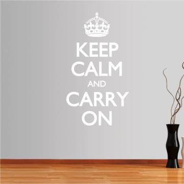Αυτοκόλλητο τοίχου φράσεις. Keep Calm and carry on 2