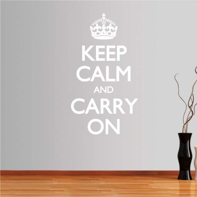 Αυτοκόλλητο τοίχου φράσεις. Keep Calm and carry on