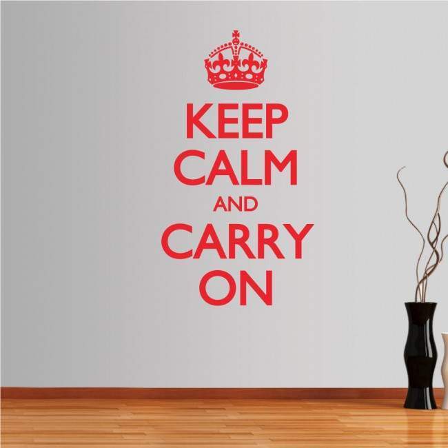 Αυτοκόλλητο τοίχου φράσεις. Keep Calm and carry on