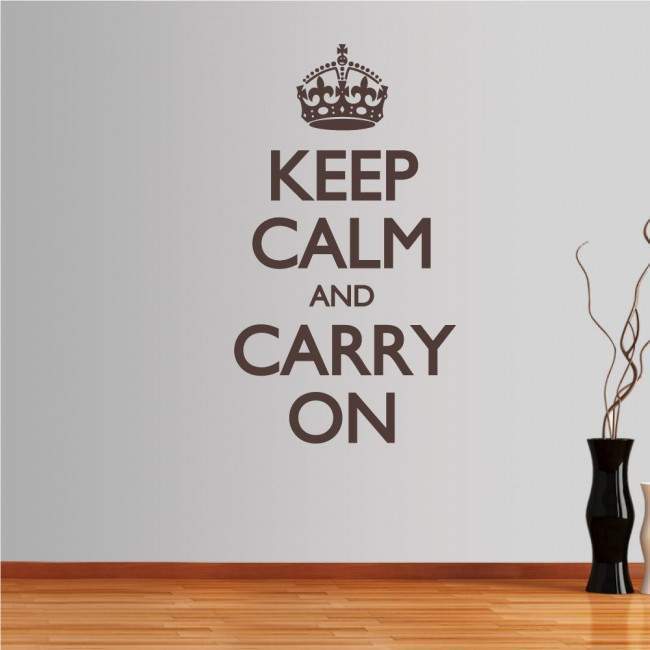 Αυτοκόλλητο τοίχου φράσεις. Keep Calm and carry on