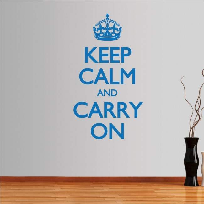 Αυτοκόλλητο τοίχου φράσεις. Keep Calm and carry on