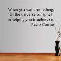 Αυτοκόλλητα τοίχου φράσεις. The universe conspires, Paulo Coelho