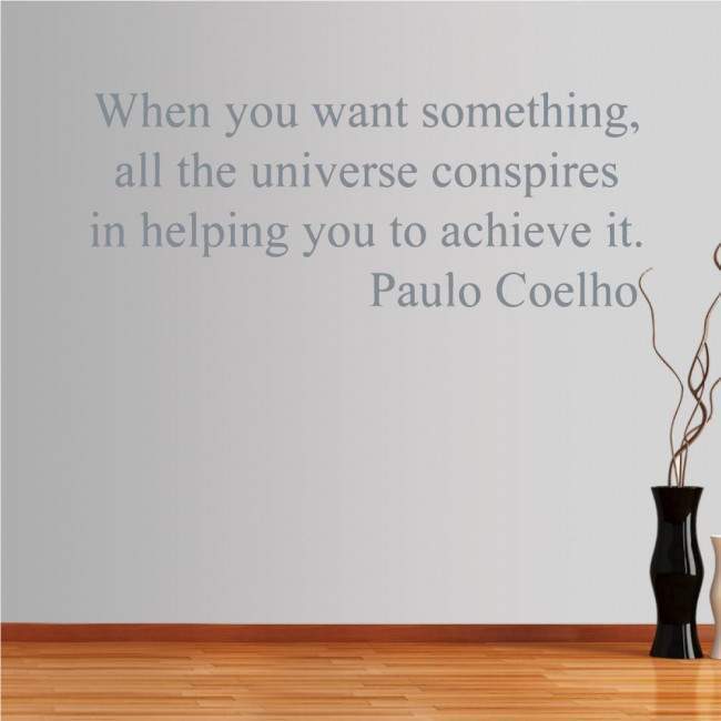 Wall stickers phrases. The universe conspires, Paulo Coelho