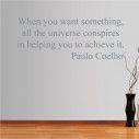 Wall stickers phrases. The universe conspires, Paulo Coelho