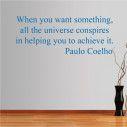 Wall stickers phrases. The universe conspires, Paulo Coelho