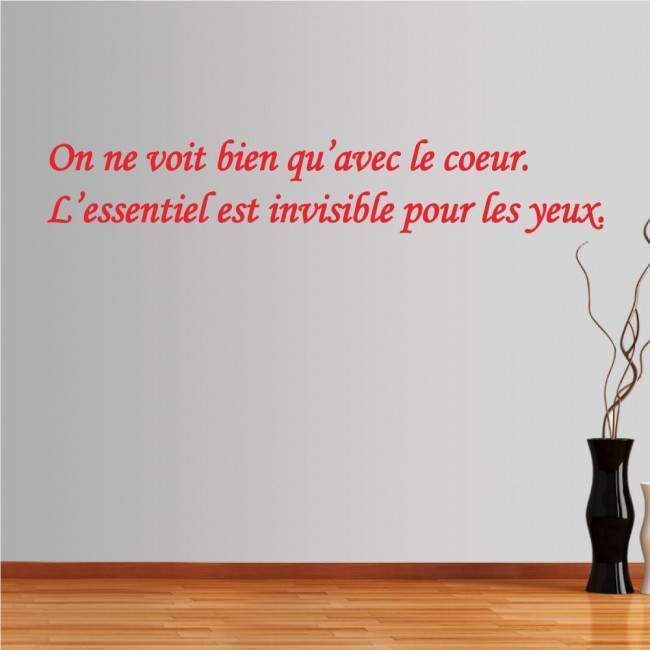 Wall stickers phrases. On ne voit bien qu’avec le coeur... , little prince