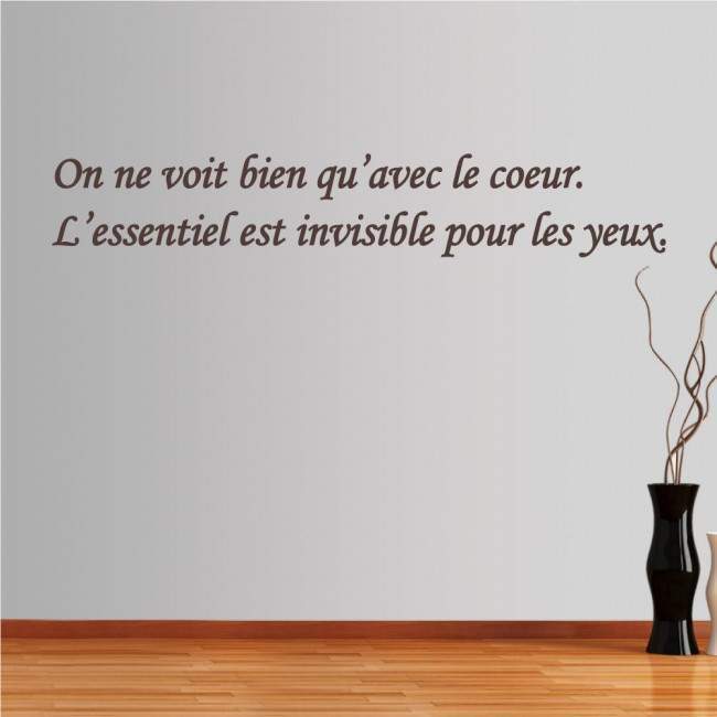 Wall stickers phrases. On ne voit bien qu’avec le coeur... , little prince