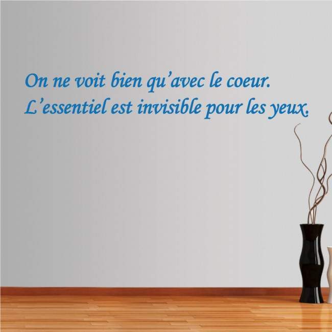 Wall stickers phrases. On ne voit bien qu’avec le coeur... , little prince