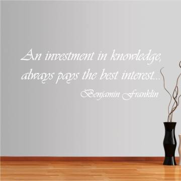 Αυτοκόλλητο τοίχου φράσεις. Investment in knowledge 2