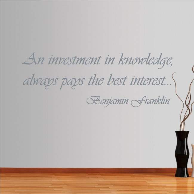 Wall stickers phrases. Investment in knowledge