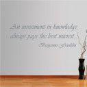 Wall stickers phrases. Investment in knowledge
