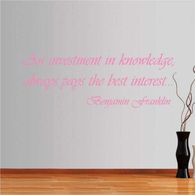 Αυτοκόλλητο τοίχου φράσεις. Investment in knowledge