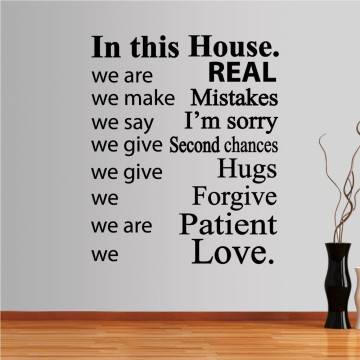 Wall stickers phrases. In this house 4