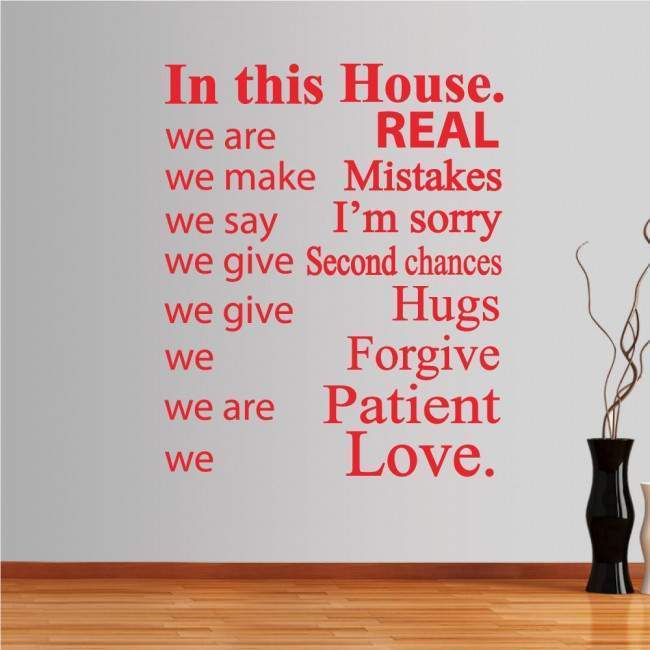 Αυτοκόλλητο τοίχου φράσεις. In this house 4