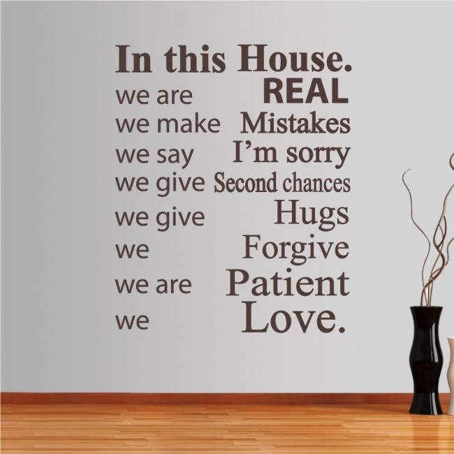 Αυτοκόλλητο τοίχου φράσεις. In this house 4