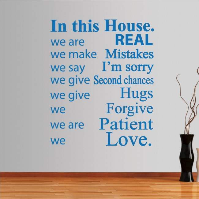 Wall stickers phrases. In this house 4