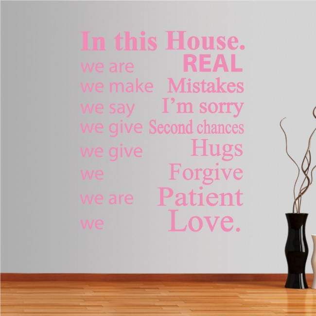 Αυτοκόλλητο τοίχου φράσεις. In this house 4