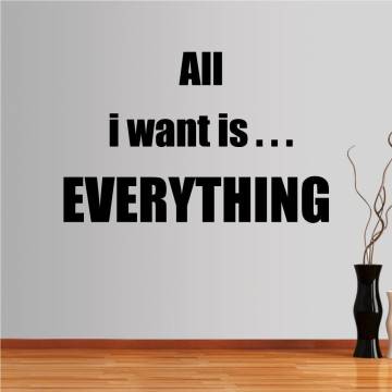 Wall stickers phrases. All I want is ...