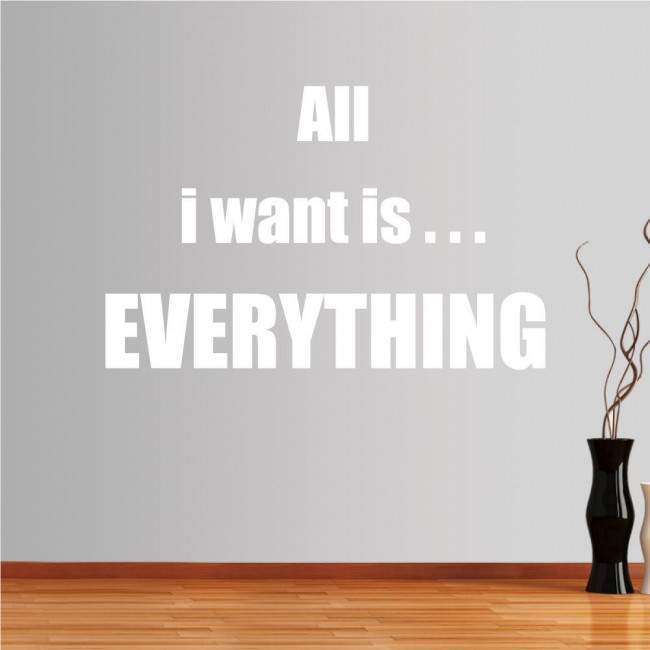 Αυτοκόλλητο τοίχου φράσεις. All I want is ...