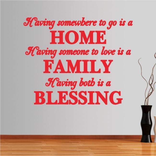 Wall stickers phrases. Home Family Blessing