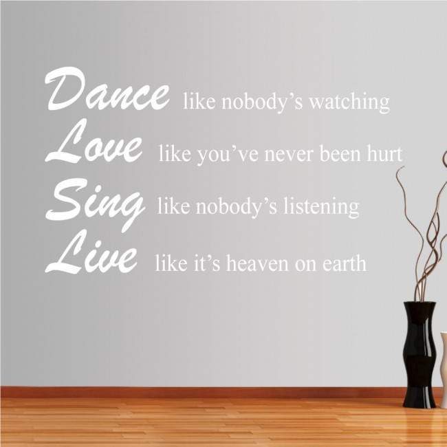 Wall stickers phrases. Dance Love Sing Live,