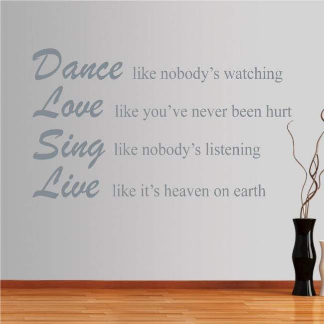 Αυτοκόλλητο τοίχου φράσεις. Dance Love Sing Live,