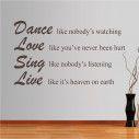 Wall stickers phrases. Dance Love Sing Live,